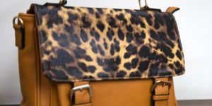 Ladies Leopard Flap Handbags