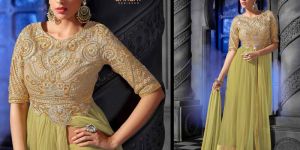 Anarkali Pear Color Georgette Suit