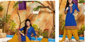 Cotton Embroidered Patiala Suit-574