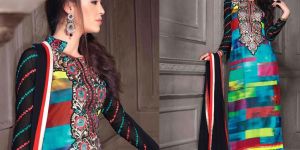 Fabulous Party Wear Zari Resham Embroidered Dress