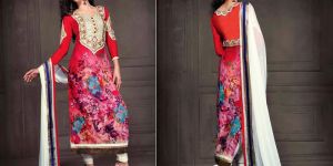 Stylish Party Wear Zari Resham Embroidered Dress