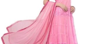 Brasso Net Anarkali Semi Stitched Dress Material