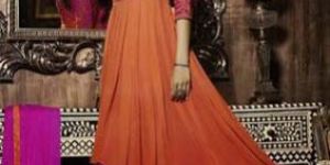 Shilpa Orange & Magenta Anarkali Suit
