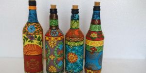 Hand Painted Glass Bottles