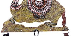 handmade paper mache wooden camel key holder