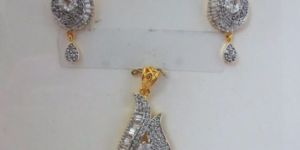 American Diamond Pendant Set