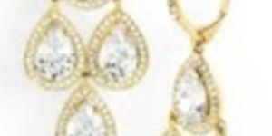 CZ 18k Gold Plated Gemstone Studded Earrings