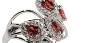 CZ Pear Shaped Ruby Ring