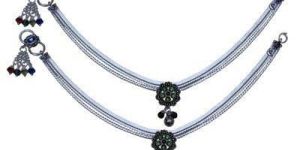 Double Line Silver Anklets