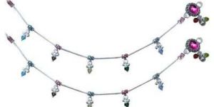 Signal Line Silver Anklets
