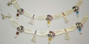 Meena Silver Anklets