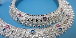 Round Silver Anklets