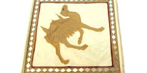 Wall piece - Clay decoration on wooden frame