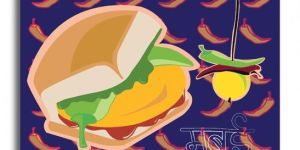 Vada Pav Canvas Wall Hanging