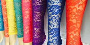 Ladies Organic Cotton Half Net Leggings