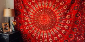 Beautiful Red Mandala Bedspread Tapestry Wall Hanging Decorative