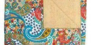 Handmade Paisley Print Indian Kantha Quilt