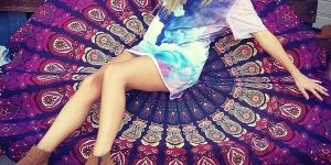 Indian Mandala Handmade Cotton Round Tapestry Beach Throw