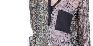 Shiks Vogue Printed V Neck Chiffon Top