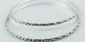 Sterling Silver Bangles (Antique Design Embossing Oxidized Silver 925)