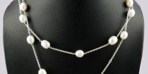 Sterling Silver Necklaces White Pearl Beads