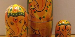Wooden Ganesh Russian Dolls