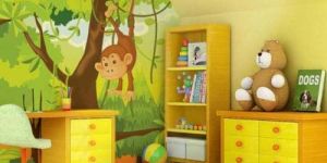 Jungle PVC Kids Room Wallpaper