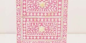 Bone Inlay Bedside Table