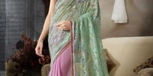 Embroidered Chiffon Georgette Party Wear Saree