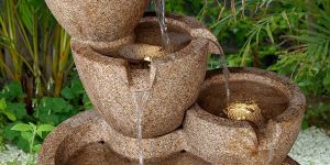 Sandstone Tiered Multi-Pots Fountain