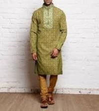 Hand Embroidered Khadi Kurta