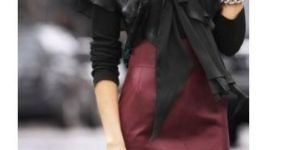 Ladies Leather Long Skirt
