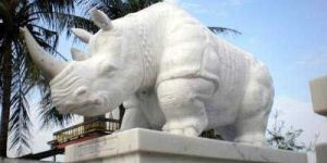 Marble Rhino Statues