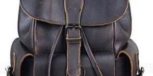 Designer Black Leather Backpack Bag