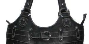Fashionable Ladies Leather Handbags Black Colour