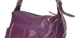 Fashionable Ladies Leather Handbags Purple Colour
