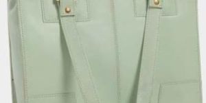 Ladise Leather Hand Bag Green Colour