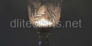 Clear Cut Glass Piller Candle Holder