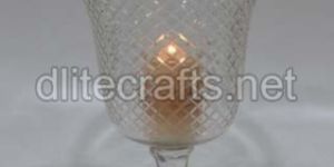 Glass Clear Cut Piller Candle Holder
