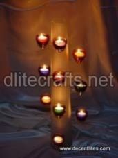 Glass Pillar T-Light Holders