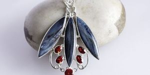 Pietersite Pendant with Red Quartz, Creates Deep Spiritual Awareness,