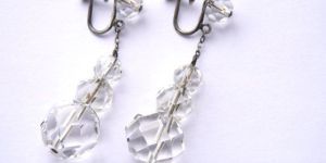 Vintage Crystal Earrings Sterling Silver Screwbacks Genuine