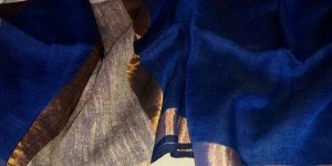 Linen Saree with Ghicha Pallu