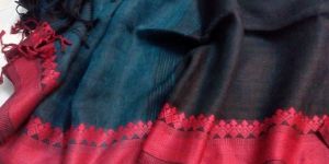 Linen Saree with Jamdani Naksha Border