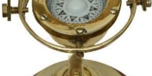Brass Plated Gimbaled Table Brass Compass