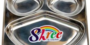 Stainless Steel Bhojan Thal 3 in 1 Nazar