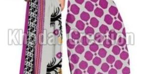 Purple Colored Printed Straight Salwar Suit