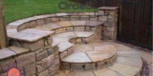 SANDSTONE GARDEN CIRCULAR PAVING