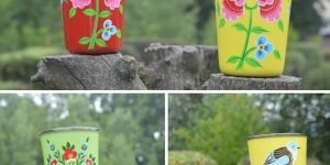 Hand Painted Stainless Steel Water Glass