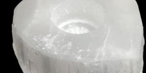 Selenite Heart Candle Holder